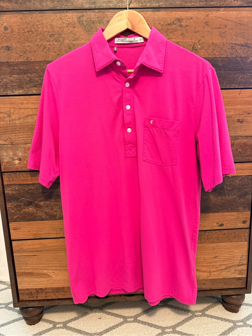Criquet Hot Pink Men's Short-Sleeve Polo